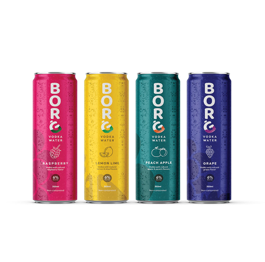 Borg Flavors: Raspberry, Lemon Lime, Peach Apple and Grape