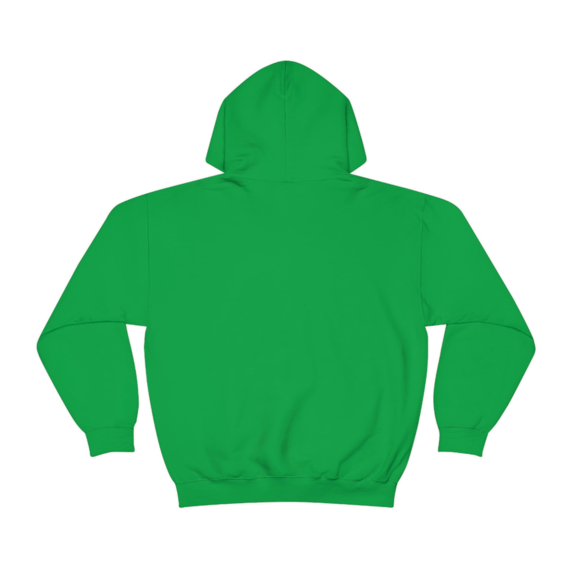  Back of the green Borg hooded sweatshirt